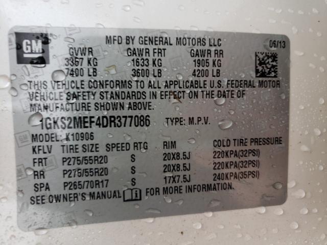 Photo 9 VIN: 1GKS2MEF4DR377086 - GMC YUKON XL D 