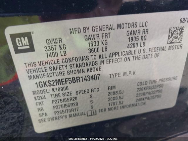 Photo 8 VIN: 1GKS2MEF5BR143407 - GMC YUKON XL 1500 