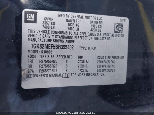 Photo 8 VIN: 1GKS2MEF5BR355482 - GMC YUKON XL 1500 