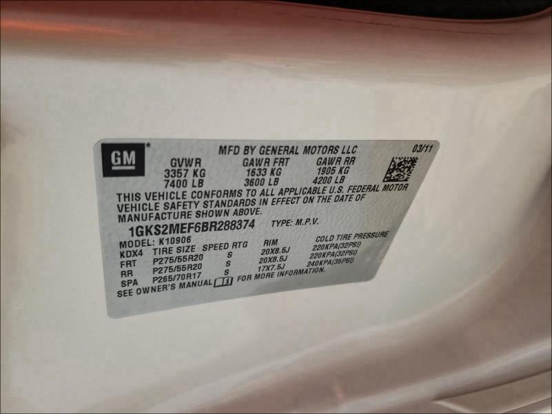 Photo 9 VIN: 1GKS2MEF6BR288374 - GMC YUKON XL D 