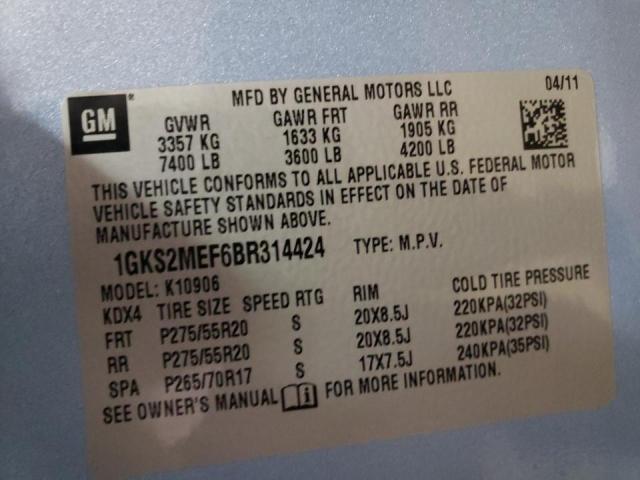 Photo 9 VIN: 1GKS2MEF6BR314424 - GMC YUKON XL D 