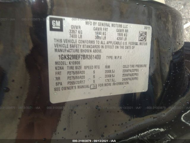 Photo 8 VIN: 1GKS2MEF7BR361400 - GMC YUKON XL 