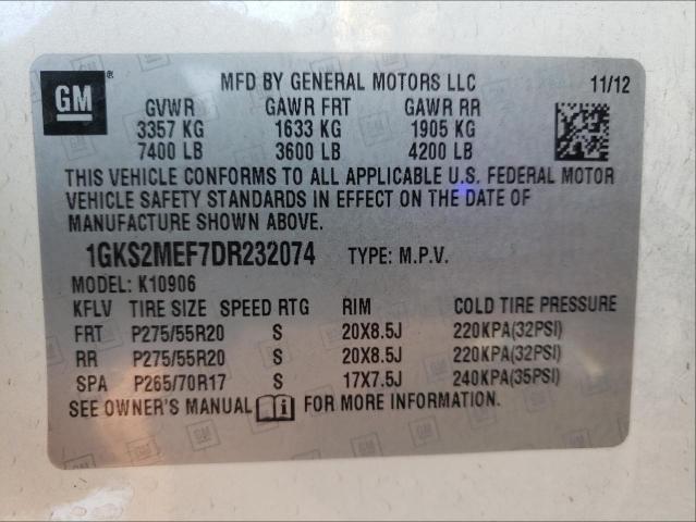 Photo 9 VIN: 1GKS2MEF7DR232074 - GMC YUKON XL D 