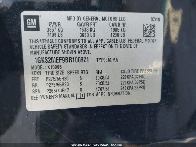 Photo 8 VIN: 1GKS2MEF9BR100821 - GMC YUKON XL 1500 