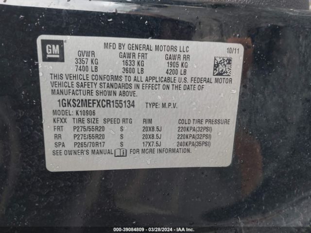 Photo 8 VIN: 1GKS2MEFXCR155134 - GMC YUKON XL 1500 