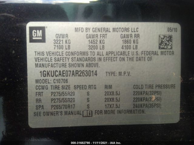 Photo 8 VIN: 1GKUCAE07AR263014 - GMC YUKON 