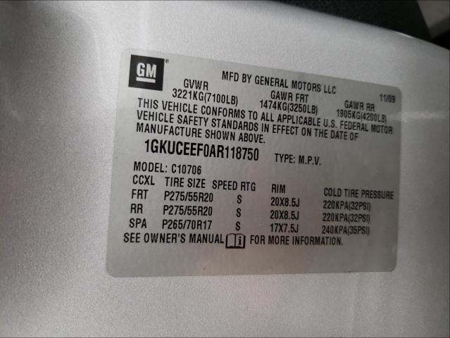 Photo 9 VIN: 1GKUCEEF0AR118750 - GMC YUKON DENA 