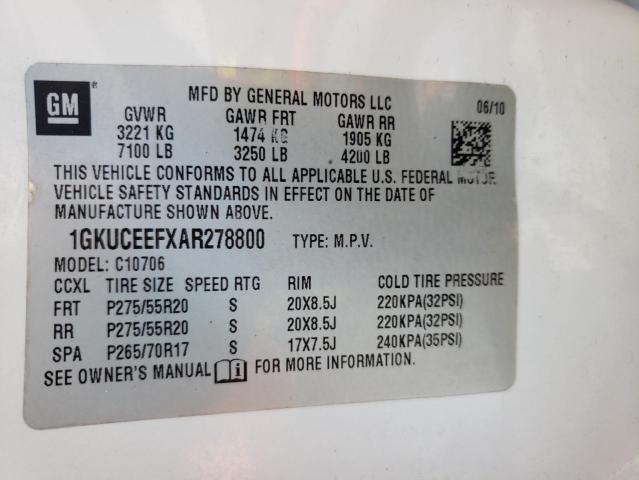 Photo 9 VIN: 1GKUCEEFXAR278800 - GMC YUKON DENA 