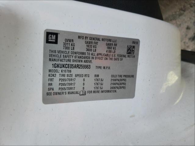 Photo 9 VIN: 1GKUKCE05AR259963 - GMC YUKON SLT 