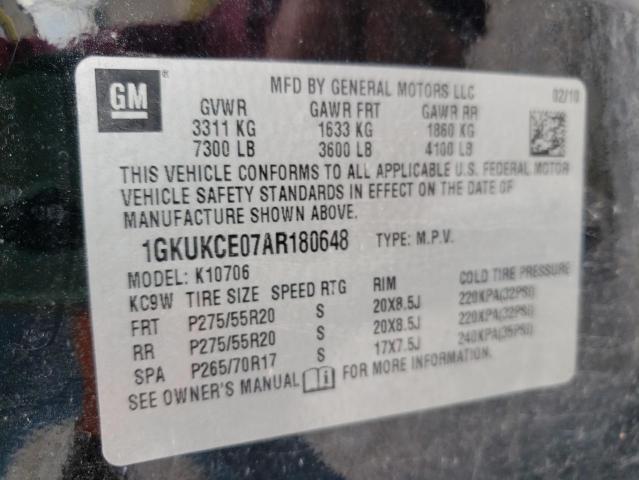 Photo 9 VIN: 1GKUKCE07AR180648 - GMC YUKON SLT 