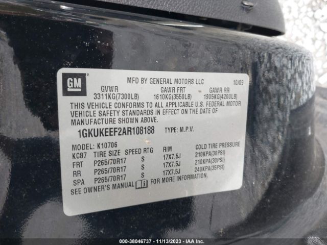 Photo 8 VIN: 1GKUKEEF2AR108188 - GMC YUKON 