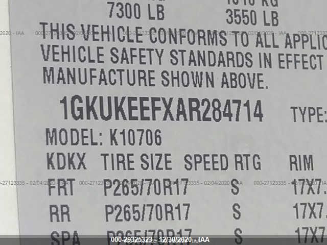 Photo 8 VIN: 1GKUKEEFXAR284714 - GMC YUKON 