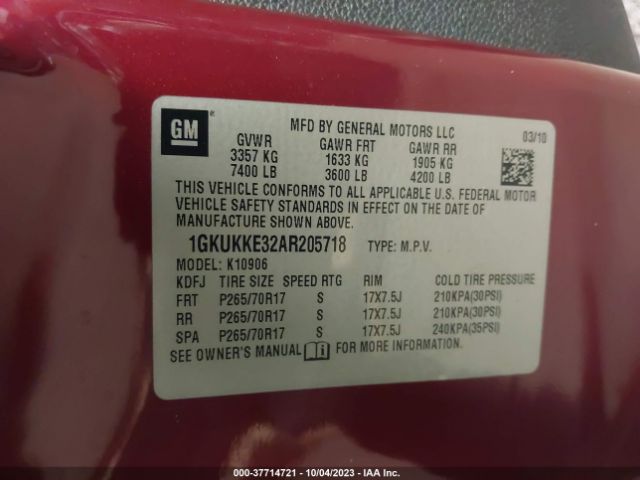 Photo 8 VIN: 1GKUKKE32AR205718 - GMC YUKON XL 1500 