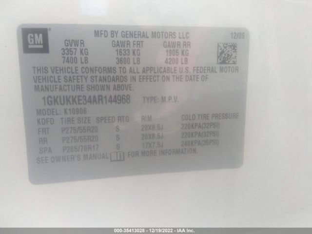 Photo 8 VIN: 1GKUKKE34AR144968 - GMC YUKON XL 1500 