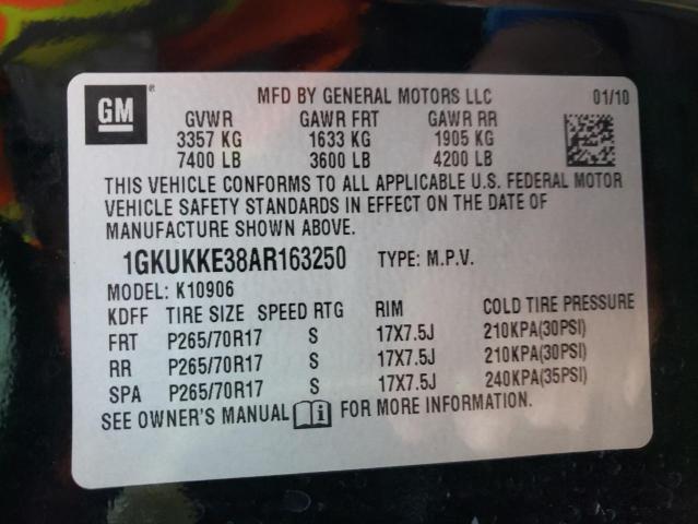 Photo 9 VIN: 1GKUKKE38AR163250 - GMC YUKON XL K 