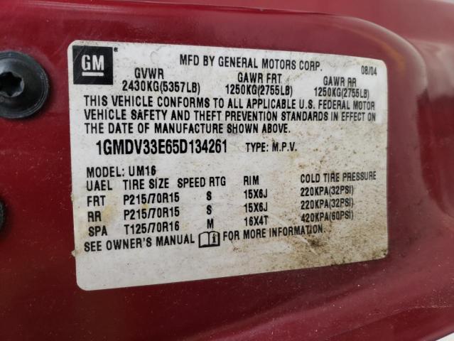 Photo 11 VIN: 1GMDV33E65D134261 - PONTIAC MONTANA 