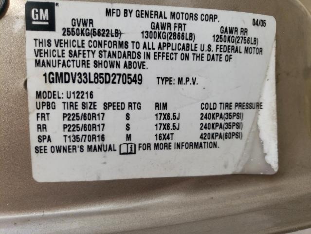 Photo 12 VIN: 1GMDV33L85D270549 - PONTIAC MONTANA 