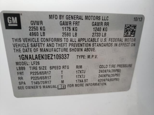 Photo 9 VIN: 1GNALAEK0EZ109337 - CHEVROLET EQUINOX LS 