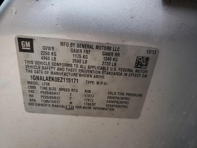 Photo 12 VIN: 1GNALAEK0EZ115171 - CHEVROLET EQUINOX LS 