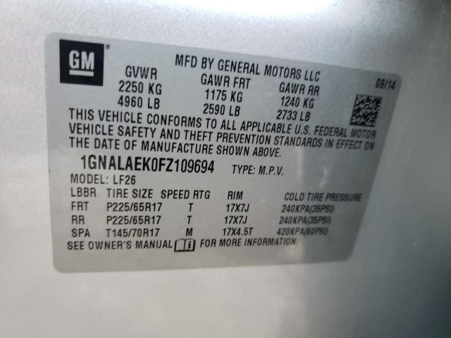 Photo 12 VIN: 1GNALAEK0FZ109694 - CHEVROLET EQUINOX LS 