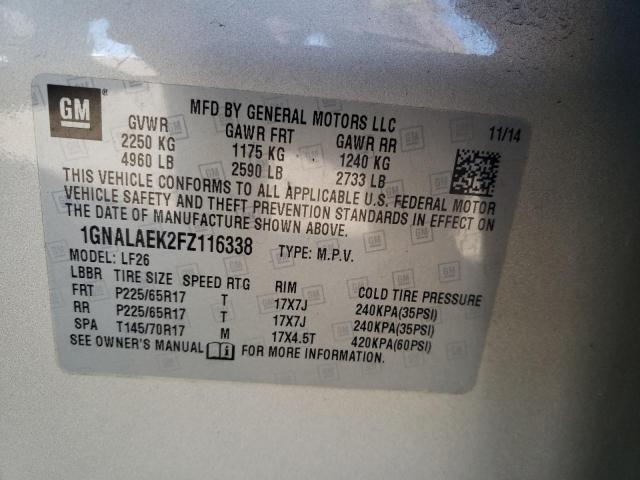 Photo 11 VIN: 1GNALAEK2FZ116338 - CHEVROLET EQUINOX LS 