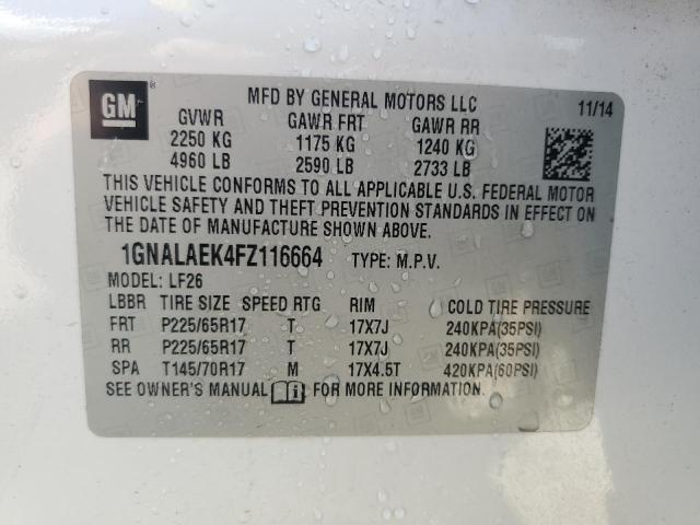 Photo 12 VIN: 1GNALAEK4FZ116664 - CHEVROLET EQUINOX 