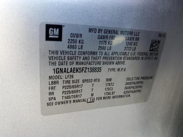 Photo 12 VIN: 1GNALAEK5FZ138835 - CHEVROLET EQUINOX 