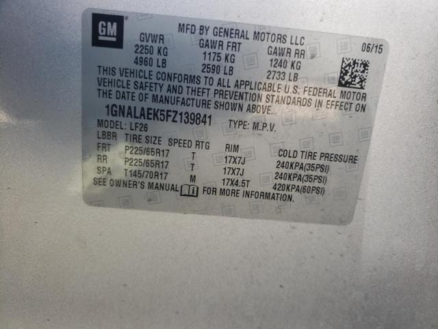 Photo 11 VIN: 1GNALAEK5FZ139841 - CHEVROLET EQUINOX LS 