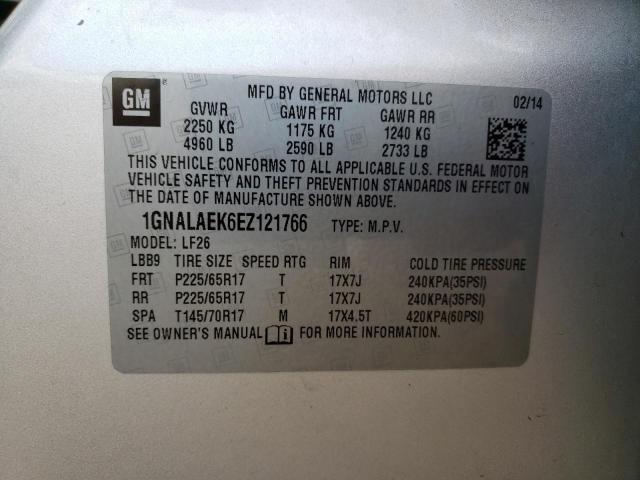 Photo 11 VIN: 1GNALAEK6EZ121766 - CHEVROLET EQUINOX LS 