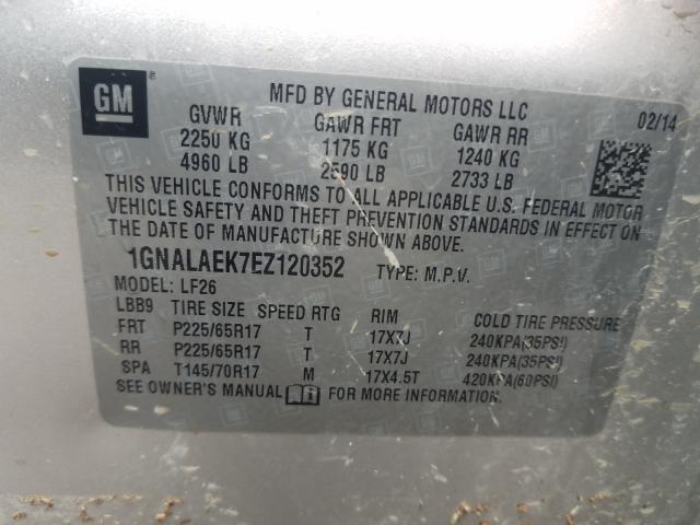 Photo 9 VIN: 1GNALAEK7EZ120352 - CHEVROLET EQUINOX LS 