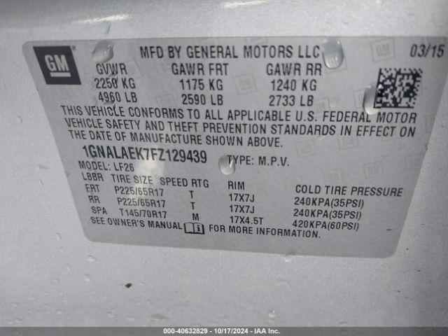 Photo 8 VIN: 1GNALAEK7FZ129439 - CHEVROLET EQUINOX 