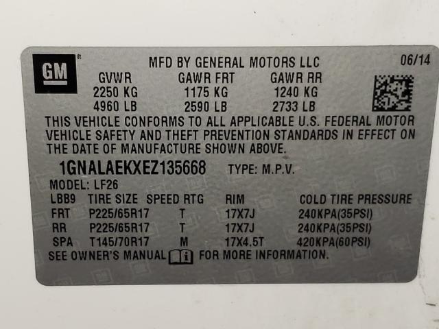 Photo 9 VIN: 1GNALAEKXEZ135668 - CHEVROLET EQUINOX LS 