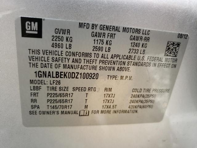 Photo 12 VIN: 1GNALBEK0DZ100920 - CHEVROLET EQUINOX LS 