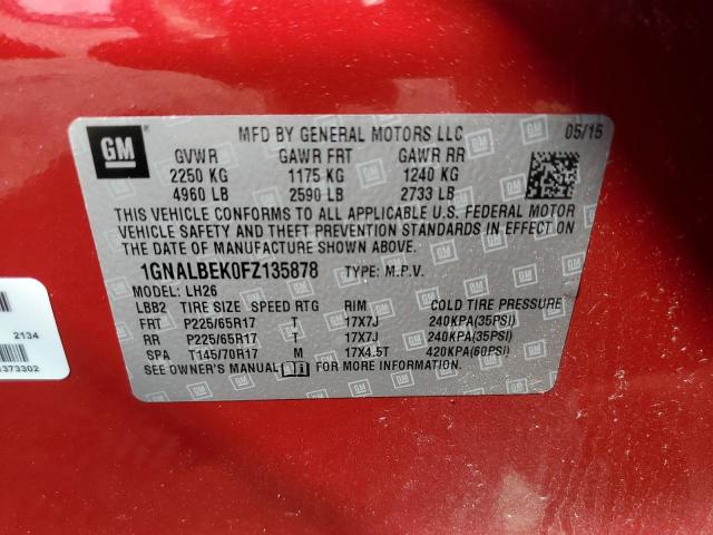 Photo 12 VIN: 1GNALBEK0FZ135878 - CHEVROLET EQUINOX 