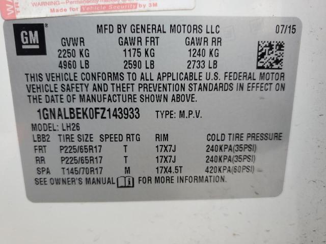 Photo 12 VIN: 1GNALBEK0FZ143933 - CHEVROLET EQUINOX 