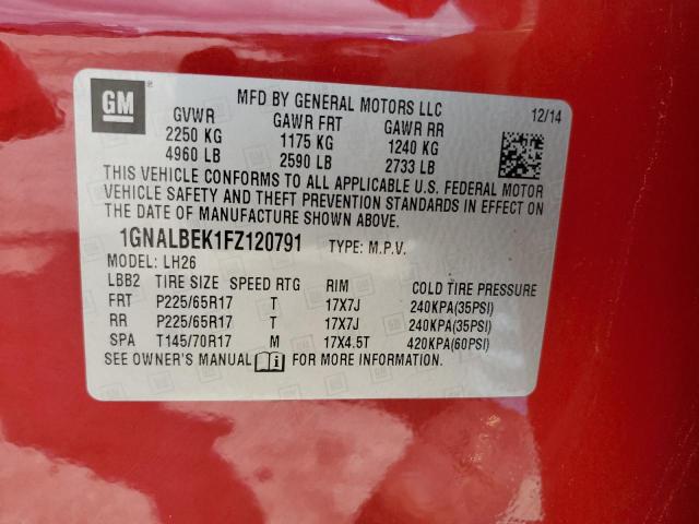 Photo 12 VIN: 1GNALBEK1FZ120791 - CHEVROLET EQUINOX 