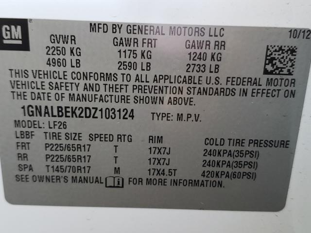 Photo 9 VIN: 1GNALBEK2DZ103124 - CHEVROLET EQUINOX LS 