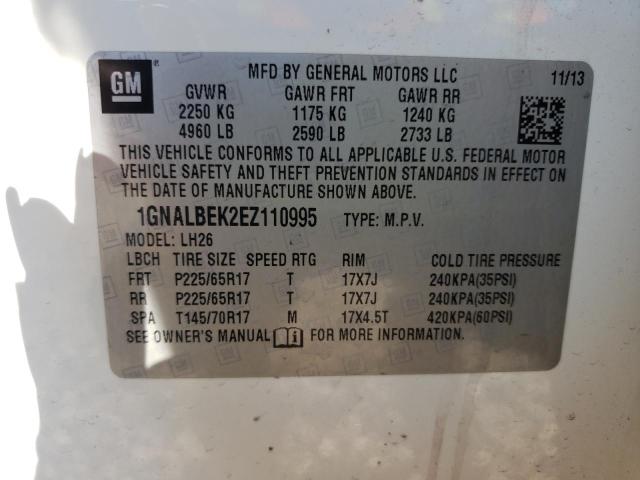 Photo 9 VIN: 1GNALBEK2EZ110995 - CHEVROLET EQUINOX LT 