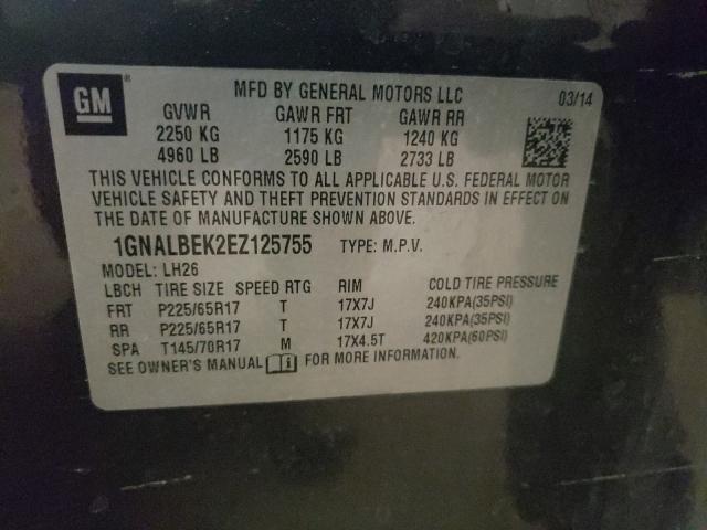 Photo 9 VIN: 1GNALBEK2EZ125755 - CHEVROLET EQUINOX LT 