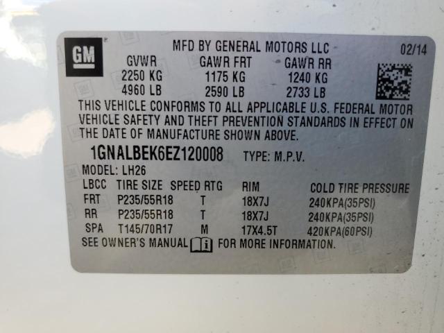 Photo 11 VIN: 1GNALBEK6EZ120008 - CHEVROLET EQUINOX LT 