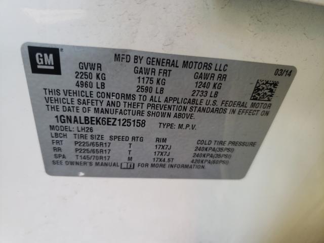 Photo 9 VIN: 1GNALBEK6EZ125158 - CHEVROLET EQUINOX 