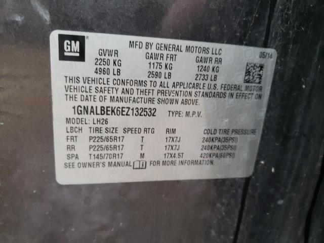 Photo 9 VIN: 1GNALBEK6EZ132532 - CHEVROLET EQUINOX LT 