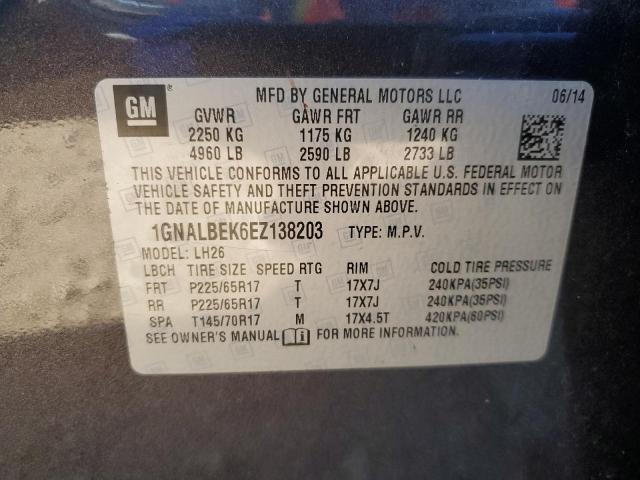 Photo 9 VIN: 1GNALBEK6EZ138203 - CHEVROLET EQUINOX LT 