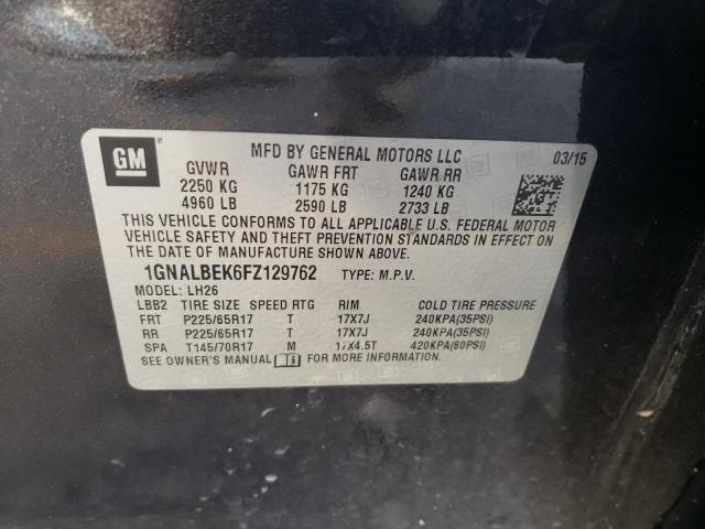 Photo 11 VIN: 1GNALBEK6FZ129762 - CHEVROLET EQUINOX 