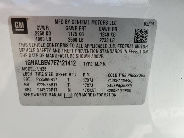 Photo 9 VIN: 1GNALBEK7EZ121412 - CHEVROLET EQUINOX LT 