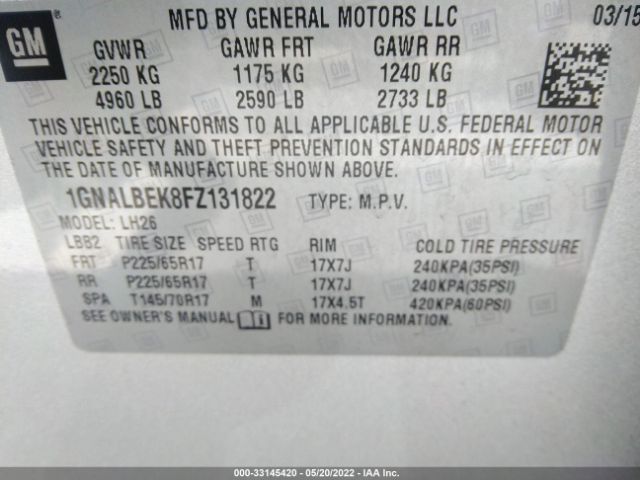 Photo 8 VIN: 1GNALBEK8FZ131822 - CHEVROLET EQUINOX 