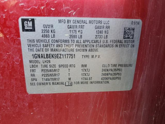 Photo 12 VIN: 1GNALBEK9EZ117751 - CHEVROLET EQUINOX LT 