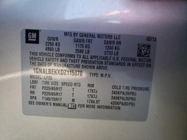 Photo 9 VIN: 1GNALBEKXDZ115070 - CHEVROLET EQUINOX LS 