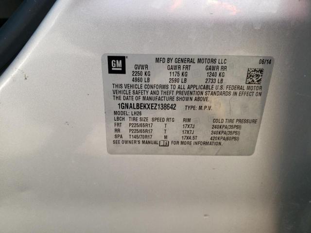 Photo 9 VIN: 1GNALBEKXEZ138642 - CHEVROLET EQUINOX LT 