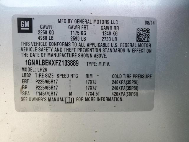 Photo 13 VIN: 1GNALBEKXFZ103889 - CHEVROLET EQUINOX 